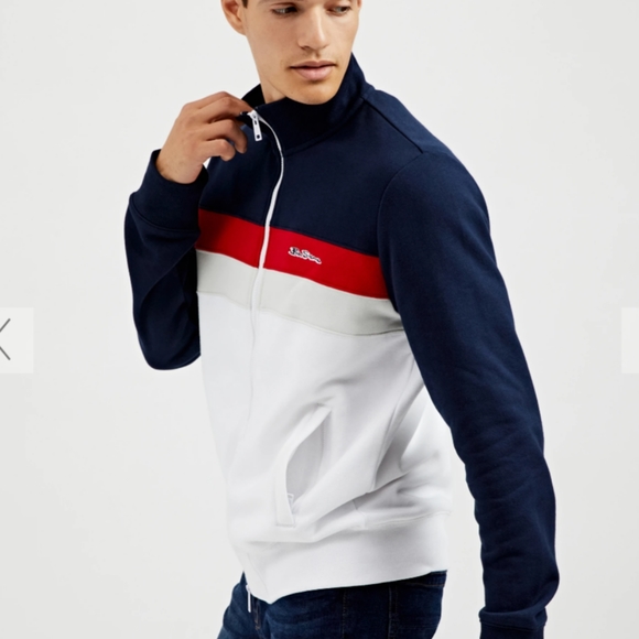 Ben Sherman Zip through Retro track Suit Red White Blue USA Sweatshirt jacket - Picture 3 of 8